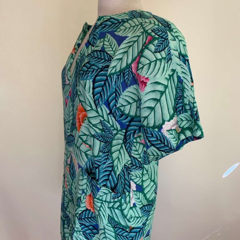 Mara Hoffman Leaf Leaves Pattern Mini Poncho Dress - image 4